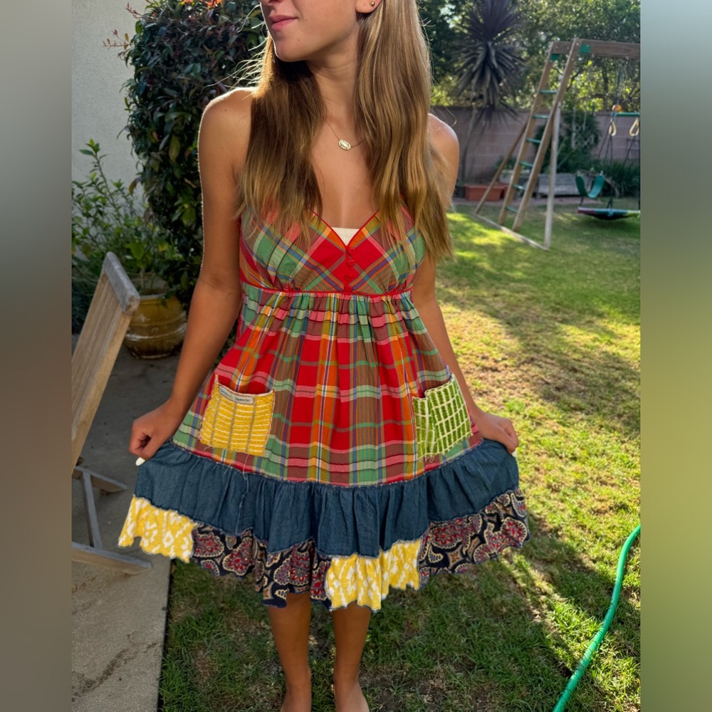 Upcycled patchwork sundress
